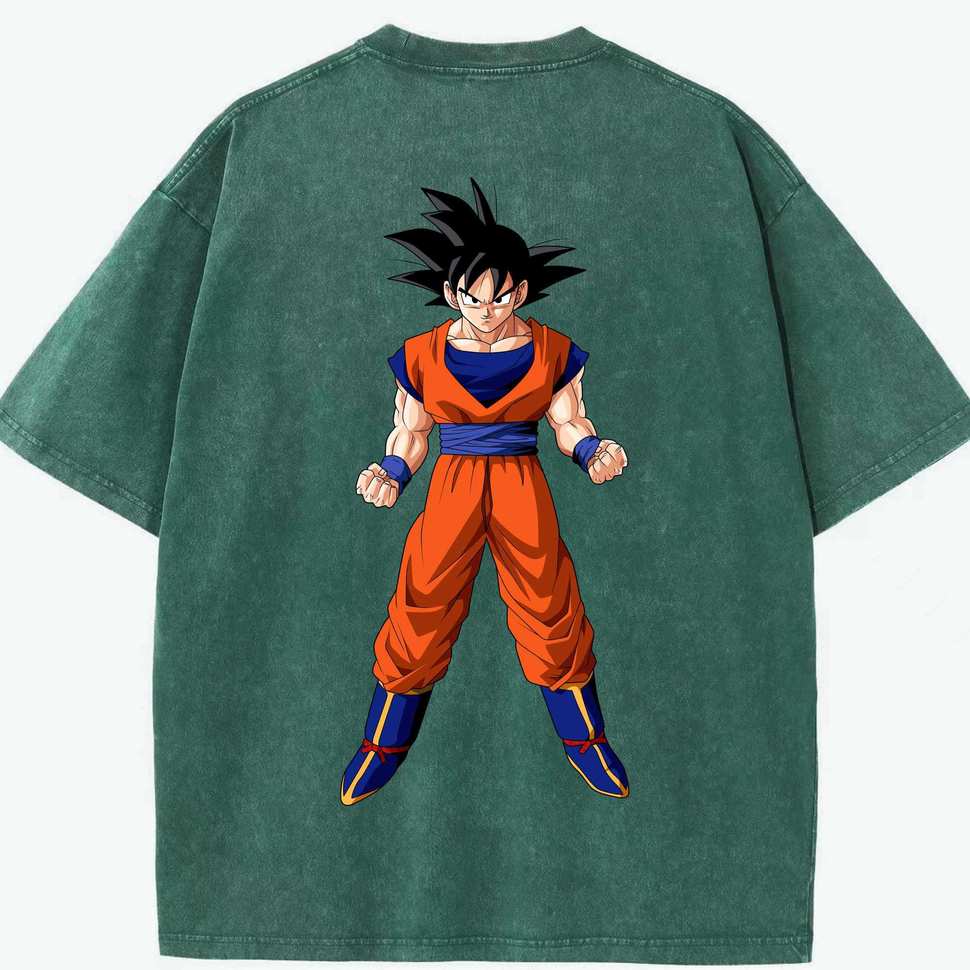 （画像用） ドラゴンボール 孫悟空（そん ごくう）Son Goku カカロット DRAGON BALL Kakarotto 綿100% ヴィンテージ風 半袖Tシャツ（背面プリント）